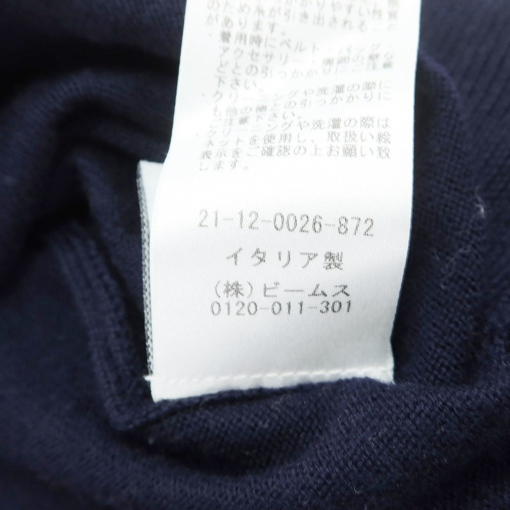 【中古】ビームスエフ BEAMS F ウール 長袖 ポロニット ネイビー【サイズ46】【NVY】【A/W】【状態ランクC】【メンズ】