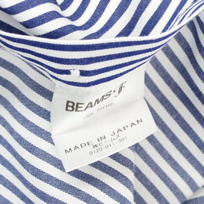 【中古】ビームスエフ BEAMS F ストライプ ドレスシャツ ホワイトxネイビー【 38 】【 状態ランクC 】【 メンズ 】