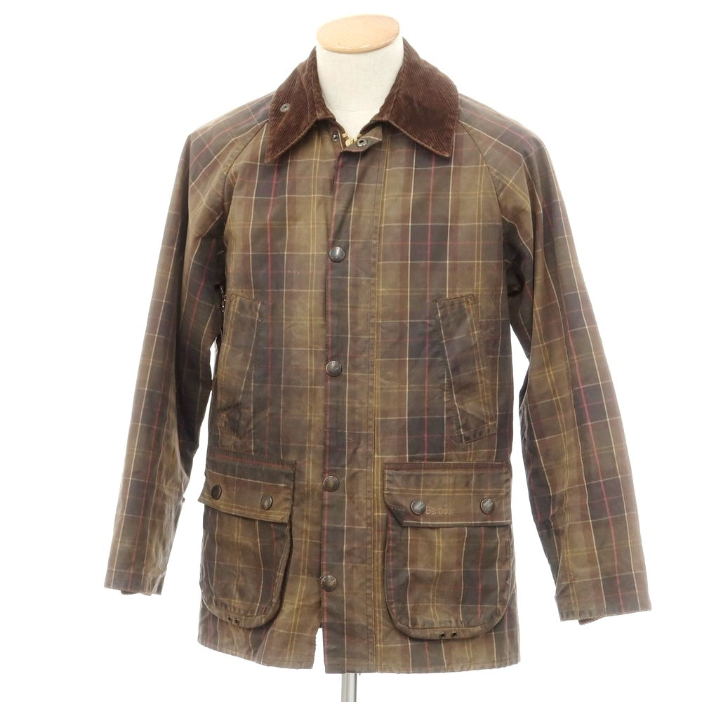 【中古】バブアー Barbour オイルドコットン チェック ビデイルジャケット ブラウン系【 34 】【 状態ランクD 】【 メンズ 】