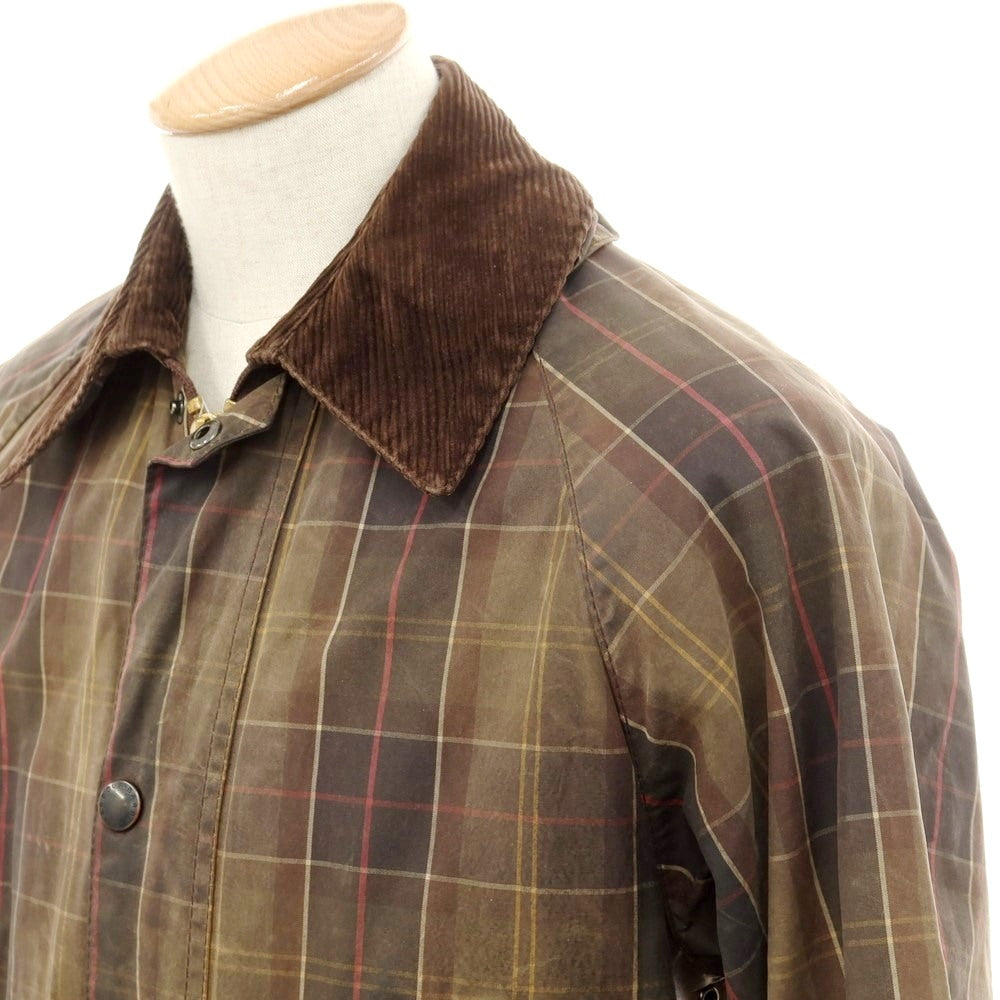 【中古】バブアー Barbour オイルドコットン チェック ビデイルジャケット ブラウン系【 34 】【 状態ランクD 】【 メンズ 】