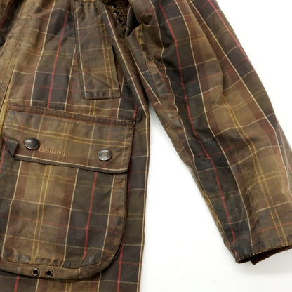 【中古】バブアー Barbour オイルドコットン チェック ビデイルジャケット ブラウン系【 34 】【 状態ランクD 】【 メンズ 】