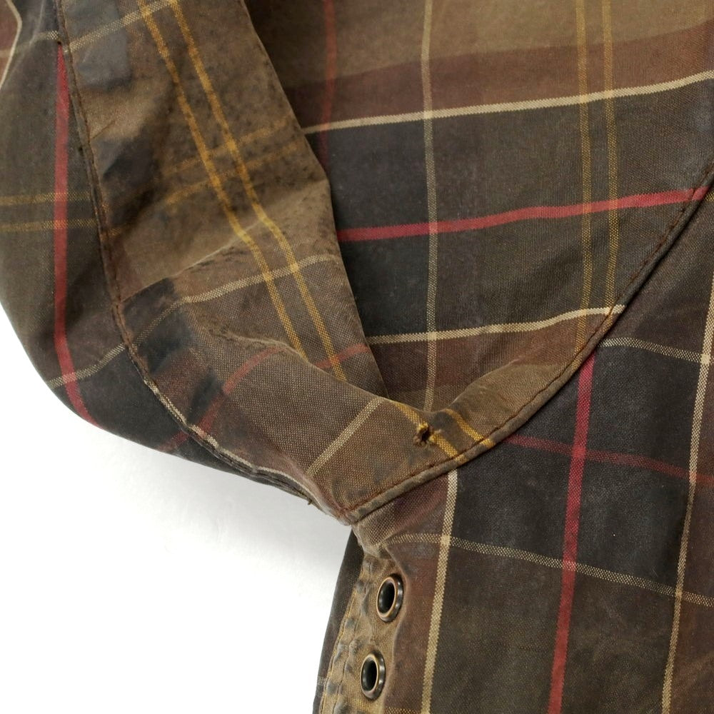 【中古】バブアー Barbour オイルドコットン チェック ビデイルジャケット ブラウン系【 34 】【 状態ランクD 】【 メンズ 】