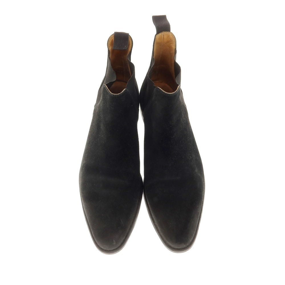 【中古】クロケットアンドジョーンズ CROCKETT&amp;JONES スエード サイドゴアブーツ ブラック【 8 1/2 】【 状態ランクC 】【 メンズ 】