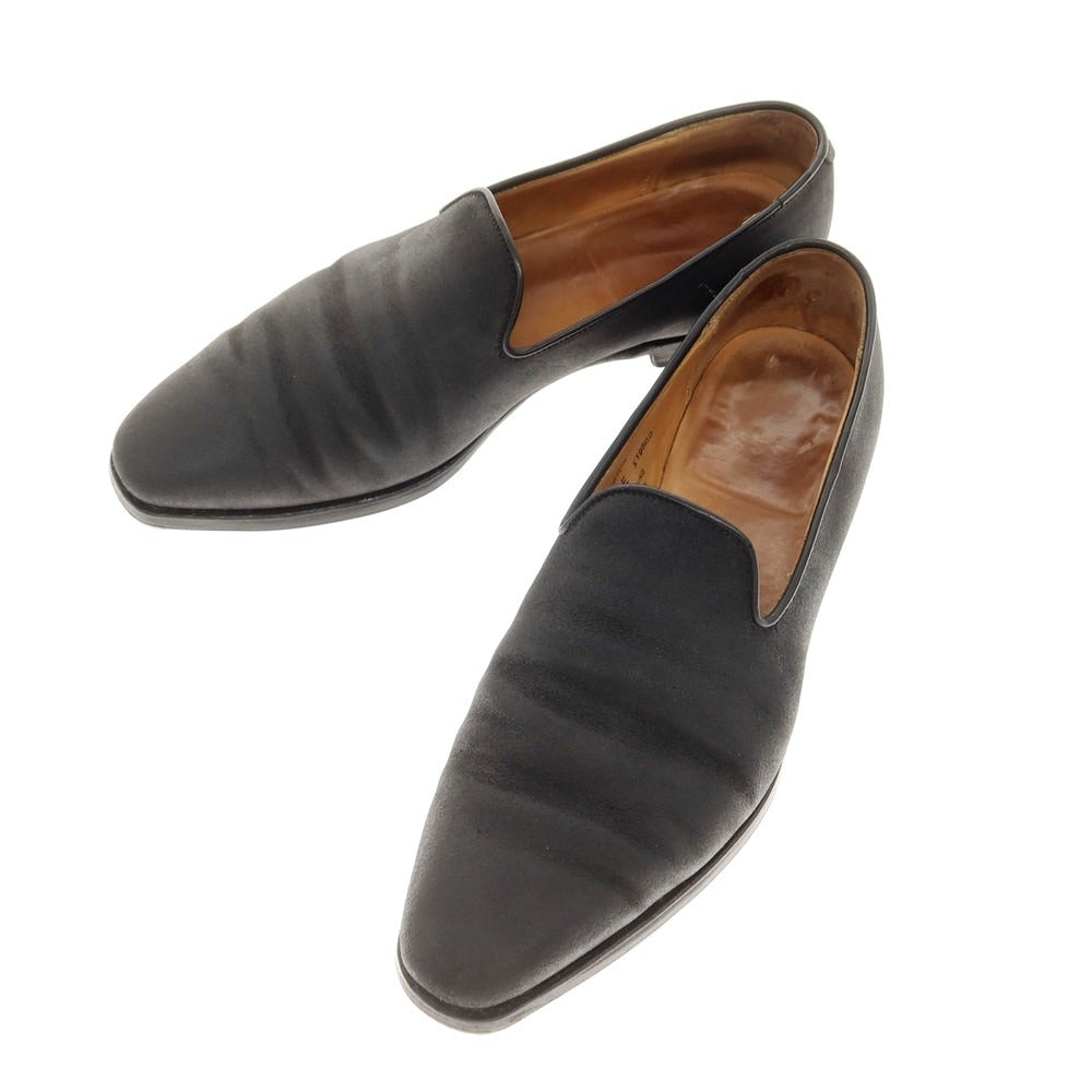 【中古】クロケットアンドジョーンズ CROCKETT&amp;JONES KENSINGTON バケッタレザー ローファー ブラック【 8 1/2 】【 状態ランクC 】【 メンズ 】