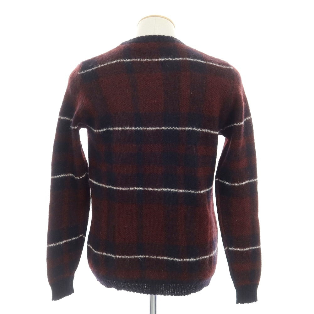 【中古】ロベルトコリーナ ROBERTO COLLINA キッドモヘヤナイロン クルーネック プルオーバーニット ボルドー系【サイズ46】【RED】【A/W】【状態ランクB】【メンズ】 [EPD]