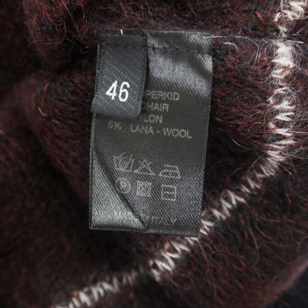 【中古】ロベルトコリーナ ROBERTO COLLINA キッドモヘヤナイロン クルーネック プルオーバーニット ボルドー系【サイズ46】【RED】【A/W】【状態ランクB】【メンズ】 [EPD]