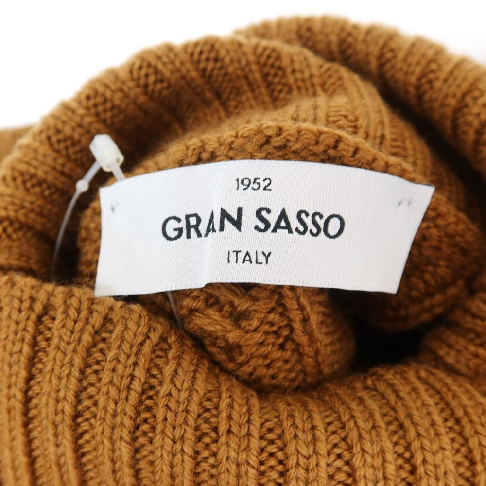 【新品アウトレット】グランサッソ GRAN SASSO ウール タートルネック プルオーバーニット ライトブラウン【サイズ50】【BRW】【A/W】【状態ランクN-】【メンズ】