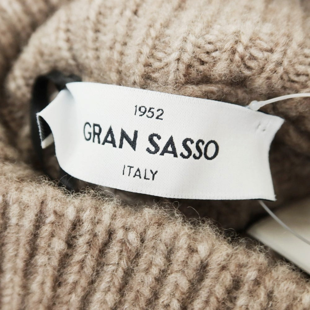 【新品】グランサッソ GRAN SASSO ウールナイロン タートルネック プルオーバーニット ブラウングレー【サイズ50】【GRY】【A/W】【状態ランクN】【メンズ】