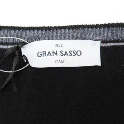 【新品】グランサッソ GRAN SASSO ウール ニットベスト ブラック【サイズ50】【BLK】【A/W】【状態ランクN】【メンズ】