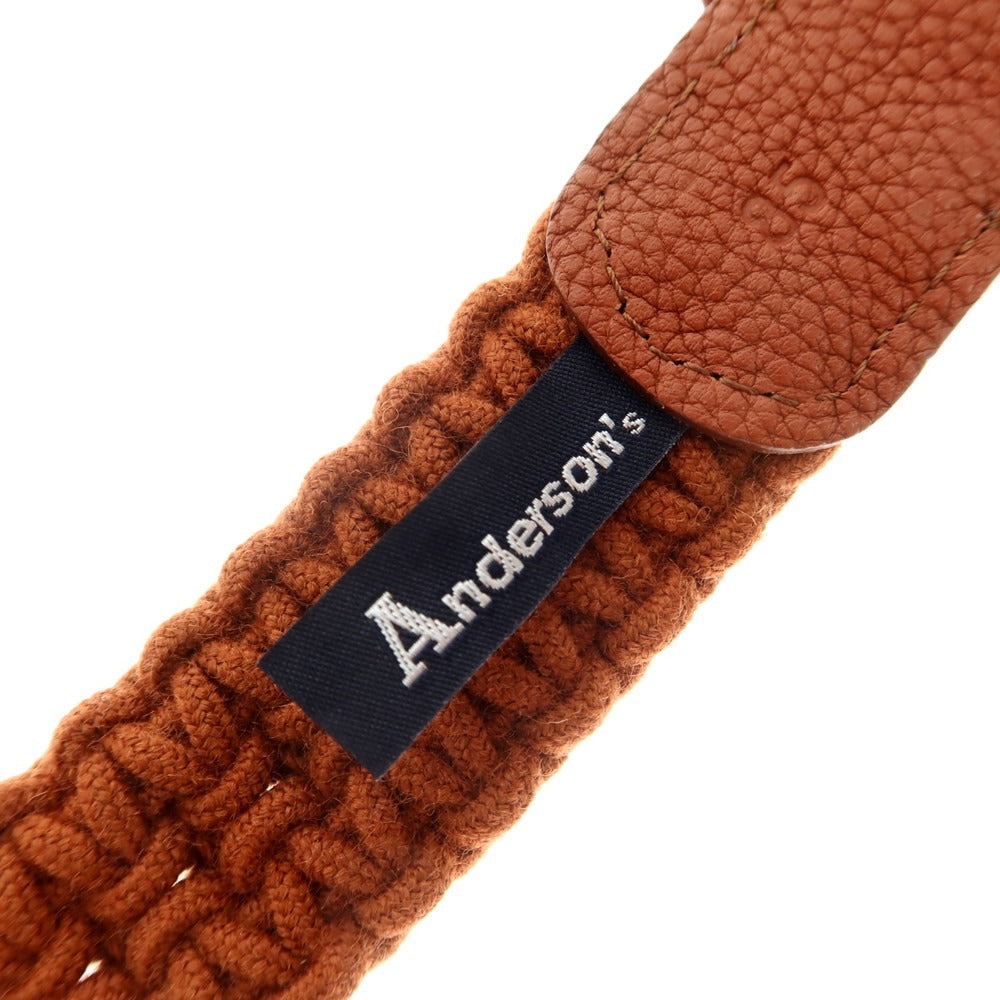 【新品アウトレット】アンダーソンズ Andersons エラスティック メッシュベルト オレンジブラウン【 85 】【 状態ランクN- 】【 メンズ 】