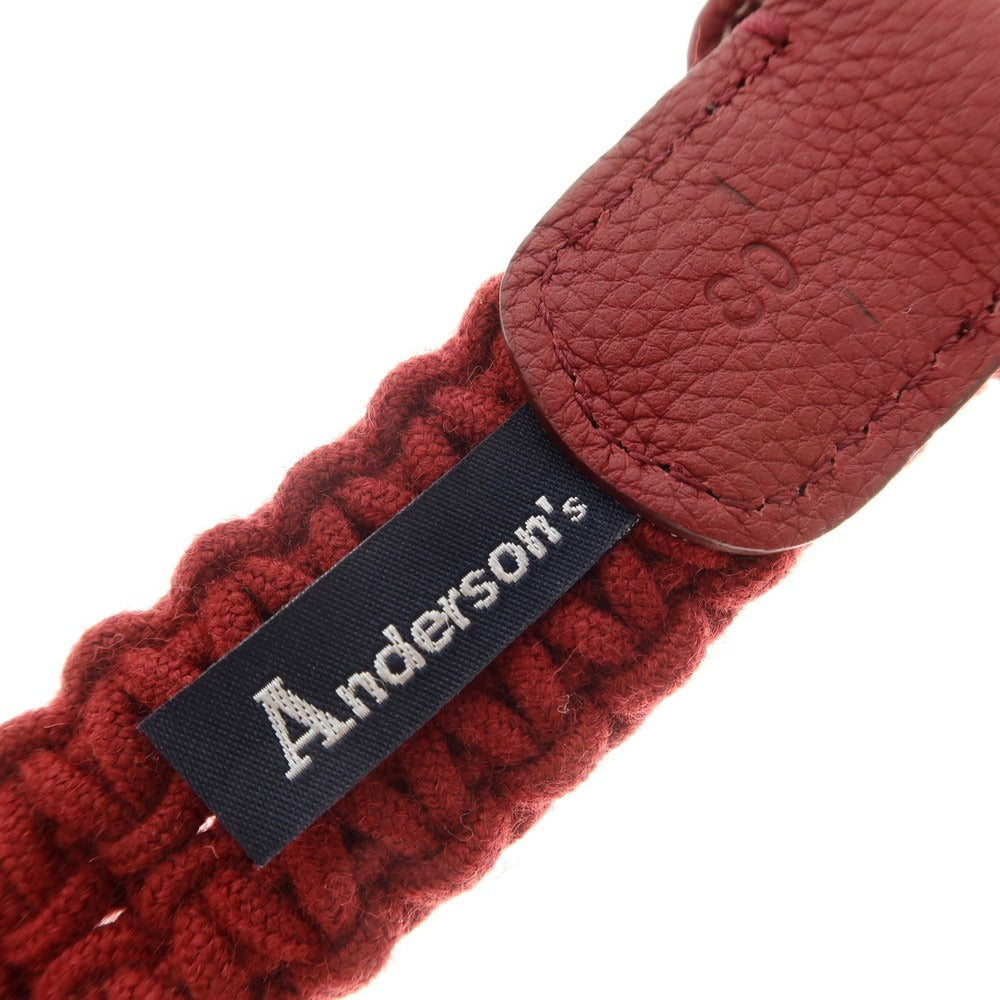 【新品アウトレット】アンダーソンズ Andersons エラスティック メッシュベルト ダークレッド【 80 】【 状態ランクN- 】【 メンズ 】