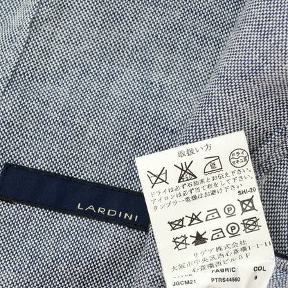 【中古】ラルディーニ LARDINI コットンリネン 3B カジュアルジャケット ブルーグレーxホワイト【 42 】【 状態ランクC 】【 メンズ 】