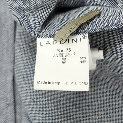 【中古】ラルディーニ LARDINI コットンリネン 3B カジュアルジャケット ブルーグレーxホワイト【 42 】【 状態ランクC 】【 メンズ 】