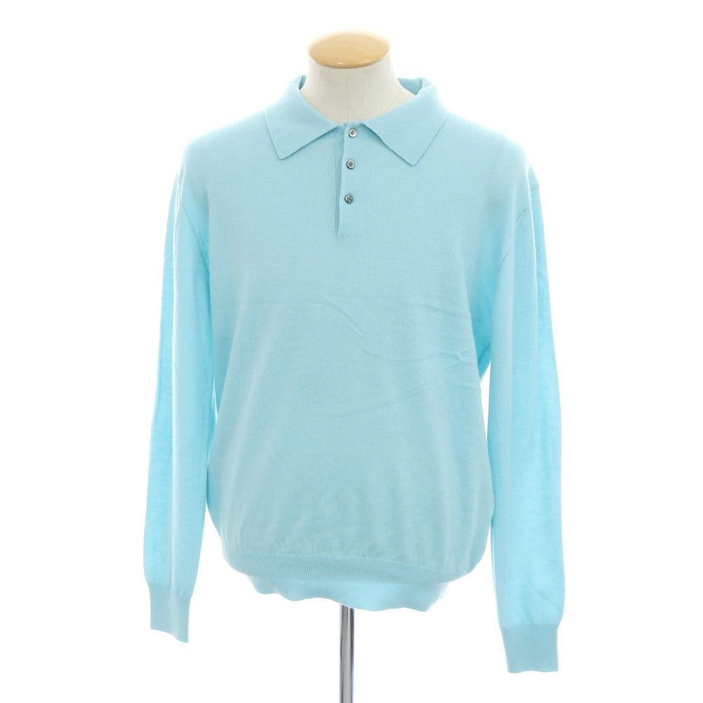 【中古】【未使用】ウェルノード walenode カシミヤ 長袖 ポロニット スカイブルー【サイズサイズ0】【BLU】【A/W】【状態ランクS】【メンズ】 [EPD]