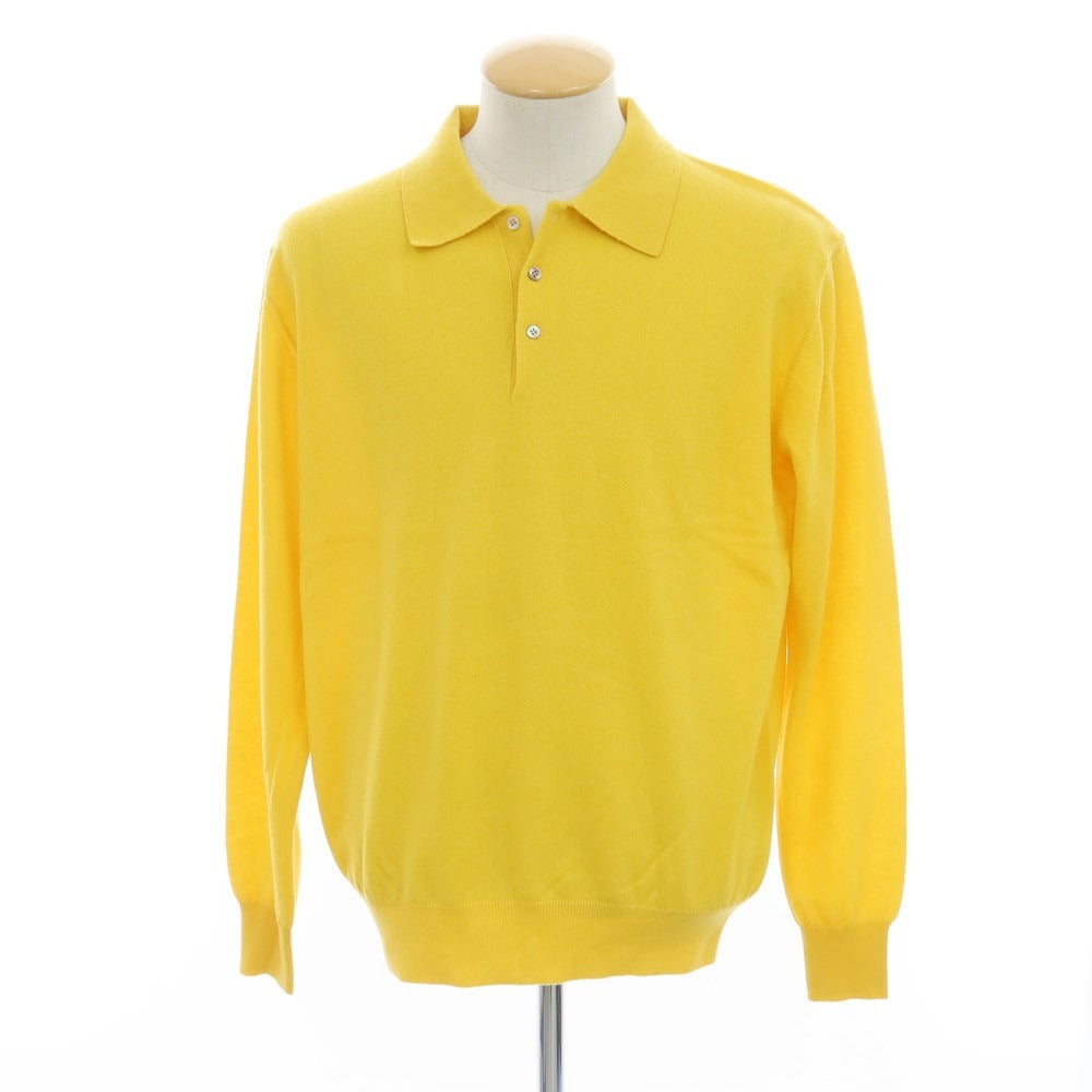 【中古】【未使用】ウェルノード walenode カシミヤ 長袖 ポロニット イエロー【サイズサイズ0】【YEL】【A/W】【状態ランクS】【メンズ】 [EPD]