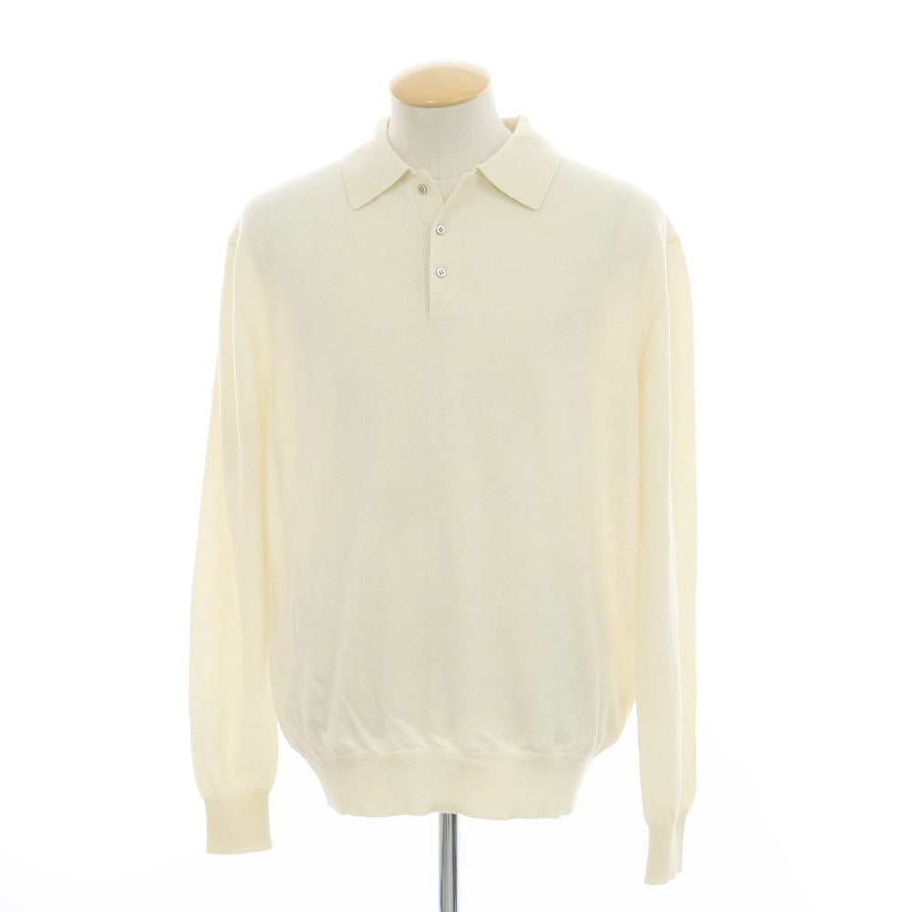 【中古】【未使用】ウェルノード walenode カシミヤ 長袖 ポロニット オフホワイト【サイズ1】【WHT】【A/W】【状態ランクS】【メンズ】 [EPD]
