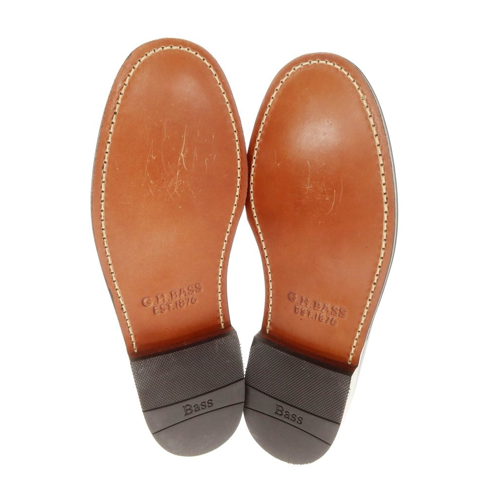 【中古】【未使用】ジーエイチバス G.H.BASS&amp;CO. WEEJUNS PENNY LOAFER コンビ コインローファー ダークブラウンxホワイト【 US7 1/2 】【 状態ランクS 】【 メンズ 】