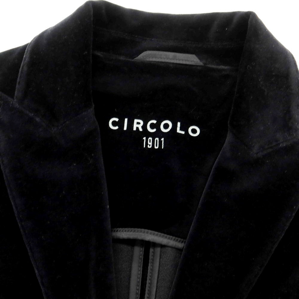 【中古】チルコロ1901 CIRCOLO 1901 ベロアジャージー カジュアルジャケット ブラック【 48 】【 状態ランクB 】【 メンズ 】