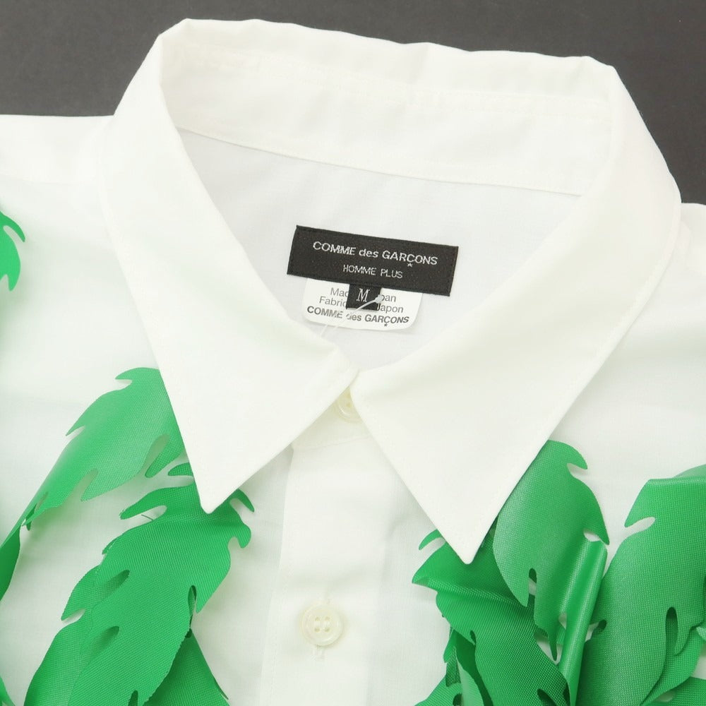 [Used] COMME des GARCONS HOMME PLUS Spring/Summer 2024 Polyester Leaf Long Casual Shirt White x Green [M] [Condition Rank B] [Men&