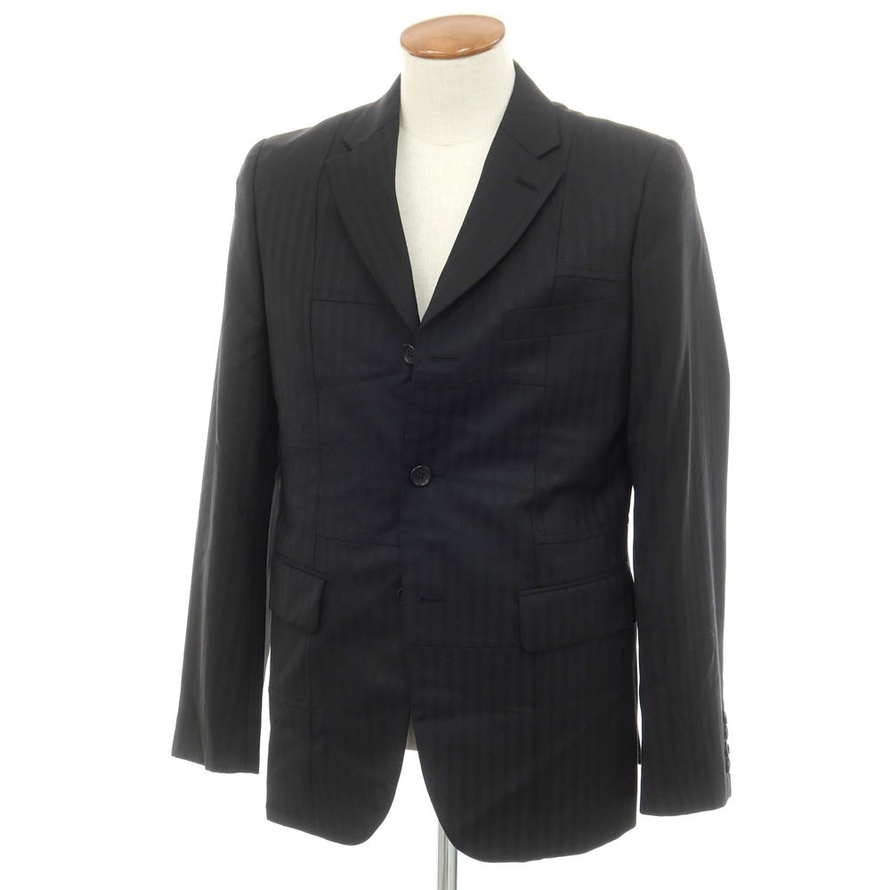 【中古】コムデギャルソン オムドゥ COMME des GARCONS HOMME DEUX 2024年春夏 切替 ウール テーラードジャケット ブラック【サイズM】【 状態ランクA 】【 メンズ 】[EPD]