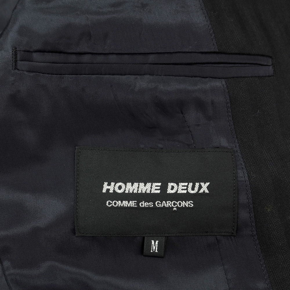 【中古】コムデギャルソン オムドゥ COMME des GARCONS HOMME DEUX 2024年春夏 切替 ウール テーラードジャケット ブラック【サイズM】【 状態ランクA 】【 メンズ 】[EPD]