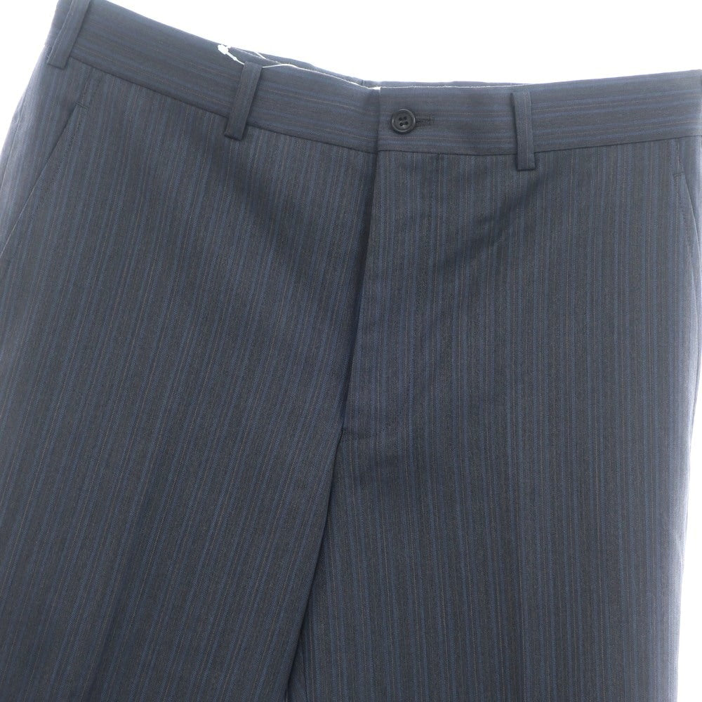 【中古】コムデギャルソン オムドゥ COMME des GARCONS HOMME DEUX 2024年春夏 ウール ストライプ ドレススラックスパンツ グレーxブルー【 M 】【 状態ランクA 】【 メンズ 】