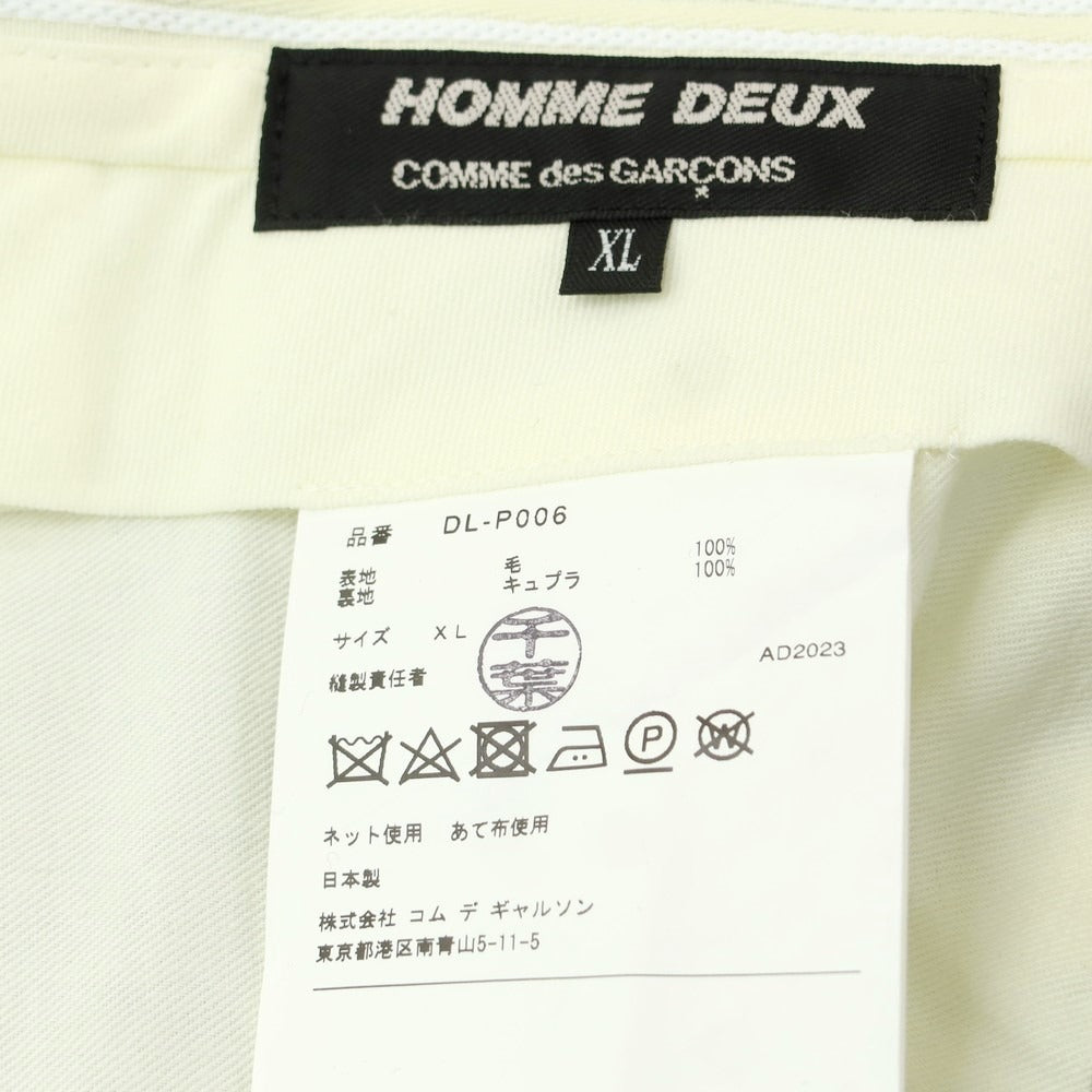 【中古】コムデギャルソン オムドゥ COMME des GARCONS HOMME DEUX 2023年秋冬 ウール ドレススラックスパンツ グレー【 XL 】【 状態ランクA 】【 メンズ 】