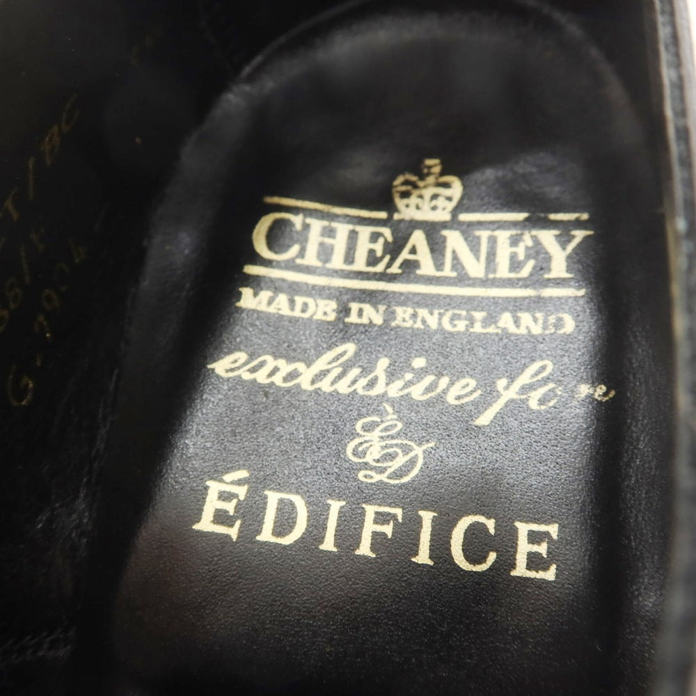 【中古】チーニー CHEANEY EDIFICE別注 プレーントゥ ドレスシューズ ブラック【 6 1/2 F 】【 状態ランクB 】【 メンズ 】