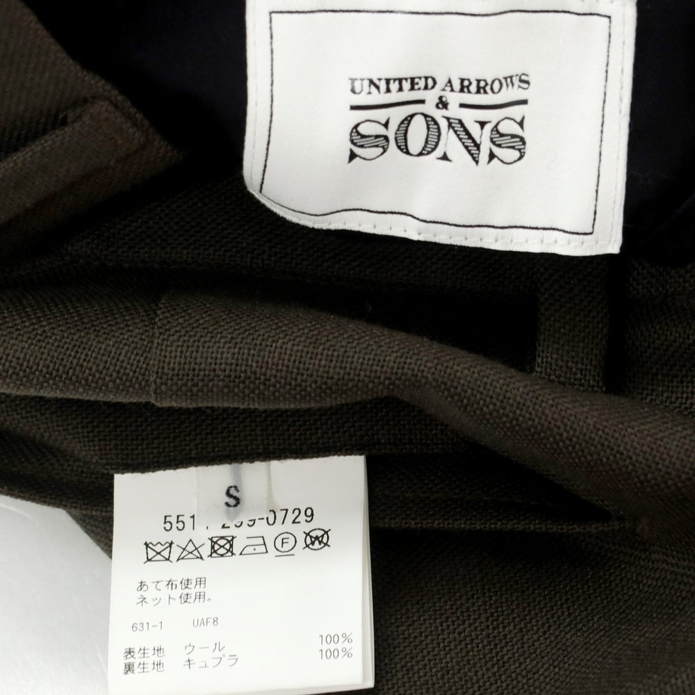 【中古】ユナイテッドアローズ アンド サンズ UNITED ARROWS &amp; SONS ウール カジュアルスラックスパンツ オリーブ【 S 】【 状態ランクB 】【 メンズ 】