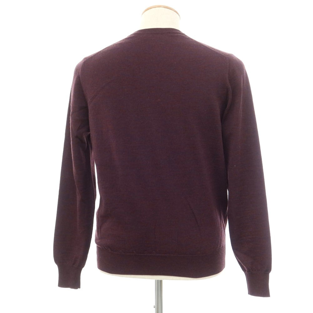 【中古】クルチアーニ CRUCIANI ウール Vネック プルオーバーニット ボルドー【 46 】【 状態ランクC 】【 メンズ 】 [EPD]