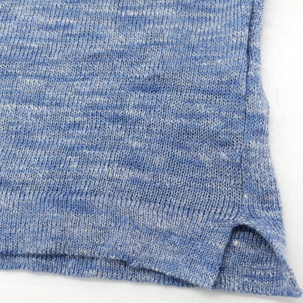 【中古】【未使用】セッテフィーリ カシミア Settefili Cashmere ハイゲージ リネンコットン クルーネック プルオーバーニット ブルーxホワイト【 46/XS 】【 状態ランクS 】【 メンズ 】