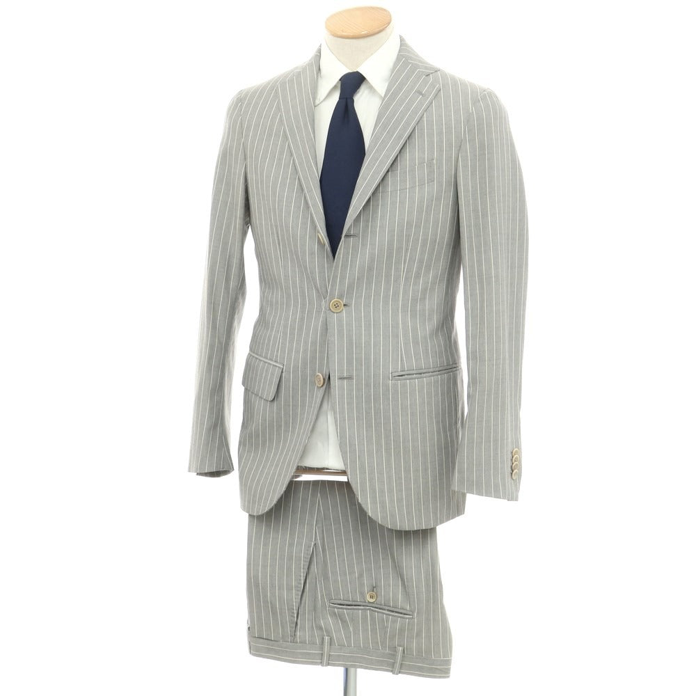 [Used] GAiOLA Wool Striped 3-Button Suit Gray x White [42] [Condition Rank C] [Men&