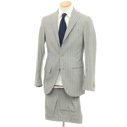 [Used] GAiOLA Wool Striped 3-Button Suit Gray x White [42] [Condition Rank C] [Men&