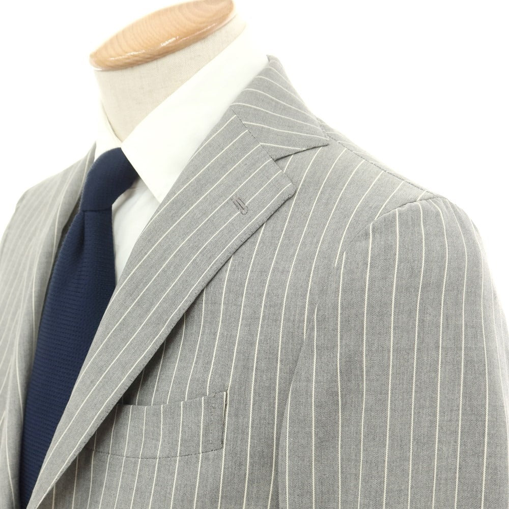 [Used] GAiOLA Wool Striped 3-Button Suit Gray x White [42] [Condition Rank C] [Men&