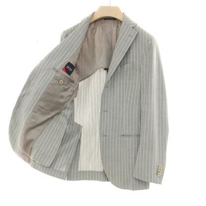 [Used] GAiOLA Wool Striped 3-Button Suit Gray x White [42] [Condition Rank C] [Men&