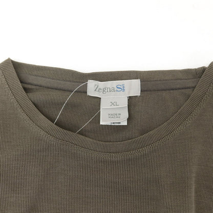 【中古】ゼニアスポーツ Zegna SPORT レーヨンポリエステル クルーネック 長袖Ｔシャツ ブラウングレー【 XL 】【 状態ランクC 】【 メンズ 】