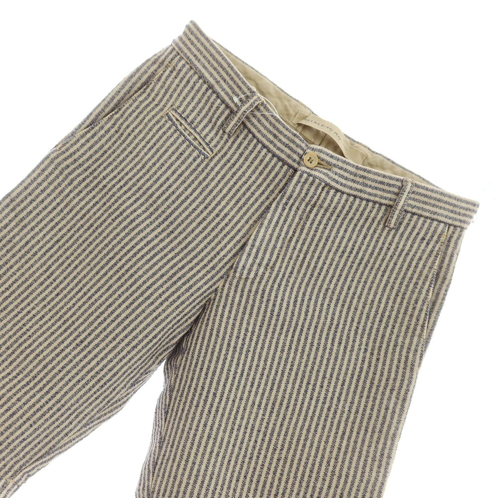 【中古】アルテア Altea ナイロンコットンリネン ストライプ ショートパンツ ベージュxネイビー【 44 】【 状態ランクB 】【 メンズ 】