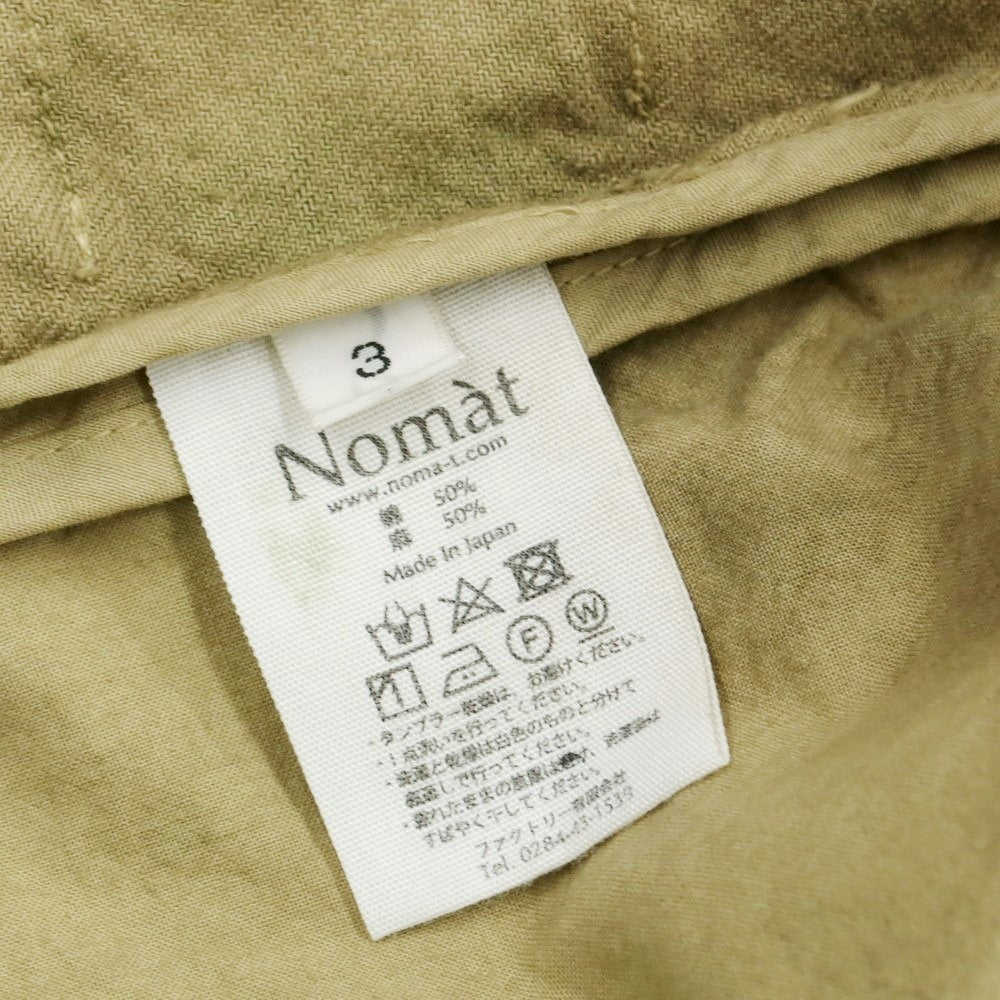 【中古】【未使用】ノマット Nomat 2024年秋冬 コットンリネン フリンジ ミリタリージャケット ベージュ【 3 】【 状態ランクS 】【 メンズ 】