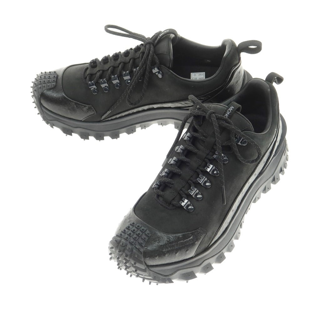 【中古】モンクレール MONCLER 2024年秋冬 Trailgrip Apex GTX レザー スニーカー ブラック【 42 】【 状態ランクA 】【 メンズ 】