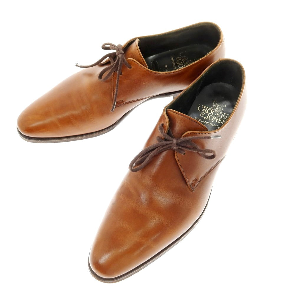 【中古】クロケットアンドジョーンズ CROCKETT&amp;JONES CRAWLEY プレーントゥ ドレスシューズ ブラウン【 6.5 E 】【 状態ランクC 】【 メンズ 】