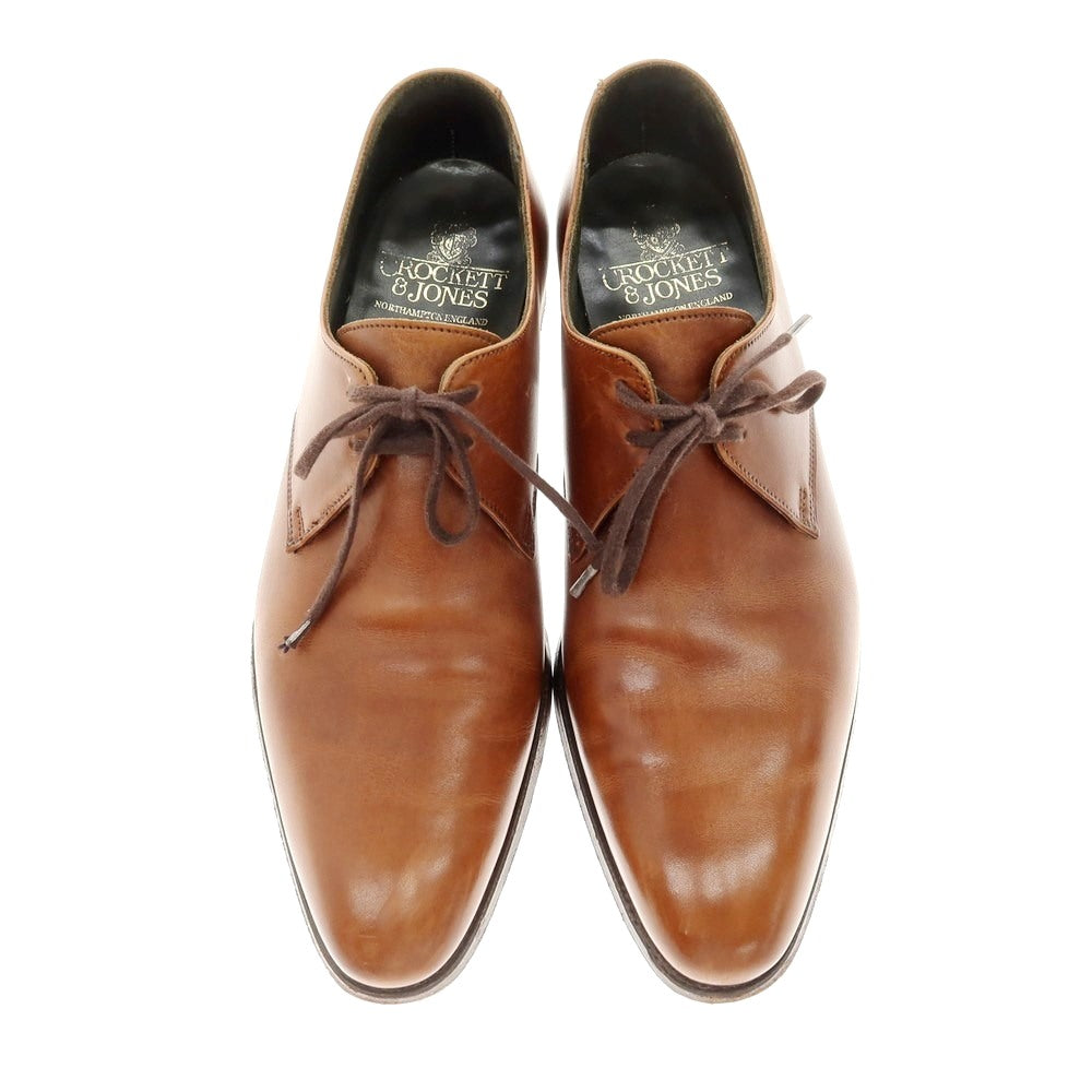 【中古】クロケットアンドジョーンズ CROCKETT&amp;JONES CRAWLEY プレーントゥ ドレスシューズ ブラウン【 6.5 E 】【 状態ランクC 】【 メンズ 】