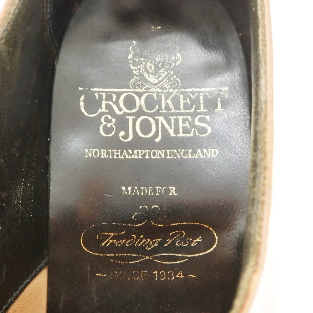 【中古】クロケットアンドジョーンズ CROCKETT&amp;JONES CRAWLEY プレーントゥ ドレスシューズ ブラウン【 6.5 E 】【 状態ランクC 】【 メンズ 】