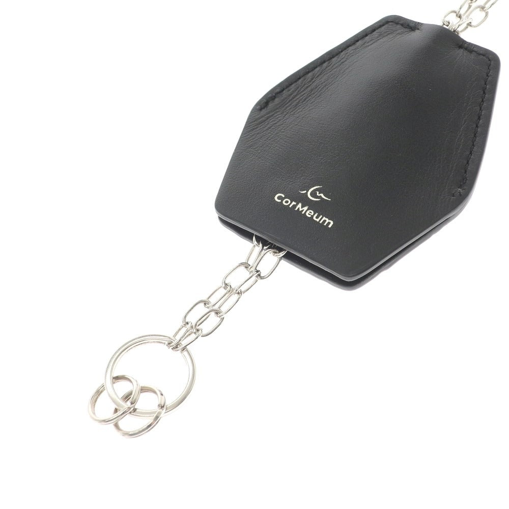 [Used] CorMeum Leather Chain Crochet Necklace Black x Silver [Condition Rank B] [Men&