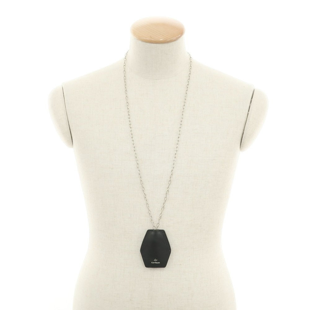 [Used] CorMeum Leather Chain Crochet Necklace Black x Silver [Condition Rank B] [Men&