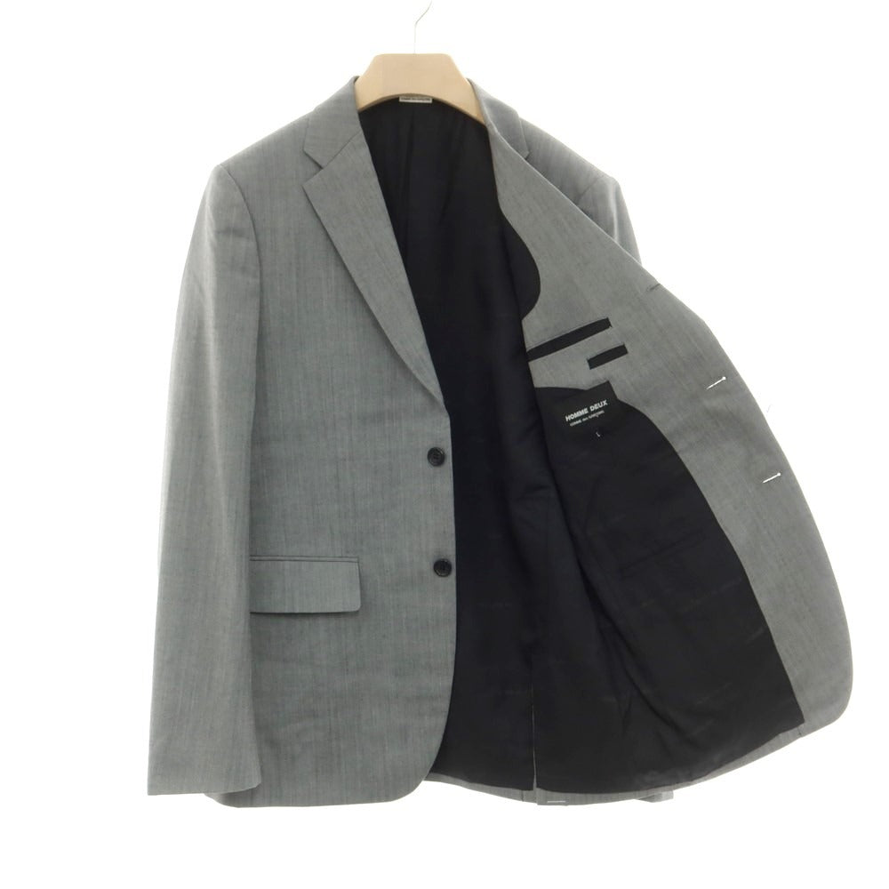 【中古】コムデギャルソン オムドゥ COMME des GARCONS HOMME DEUX 2023年秋冬 ウール テーラードジャケット ライトグレー【 L 】【 状態ランクA 】【 メンズ 】 [EPD]