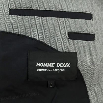 【中古】コムデギャルソン オムドゥ COMME des GARCONS HOMME DEUX 2023年秋冬 ウール テーラードジャケット ライトグレー【 L 】【 状態ランクA 】【 メンズ 】