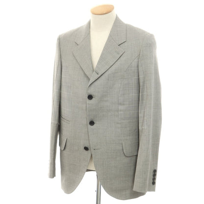 【中古】コムデギャルソン オムドゥ COMME des GARCONS HOMME DEUX 2024年春夏 ウール 切替 テーラードジャケット グレー系【 S 】【 状態ランクA 】【 メンズ 】