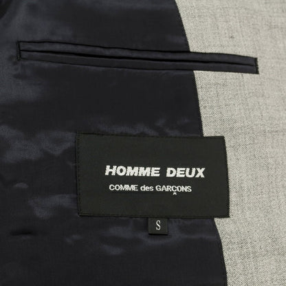 【中古】コムデギャルソン オムドゥ COMME des GARCONS HOMME DEUX 2024年春夏 ウール 切替 テーラードジャケット グレー系【 S 】【 状態ランクA 】【 メンズ 】