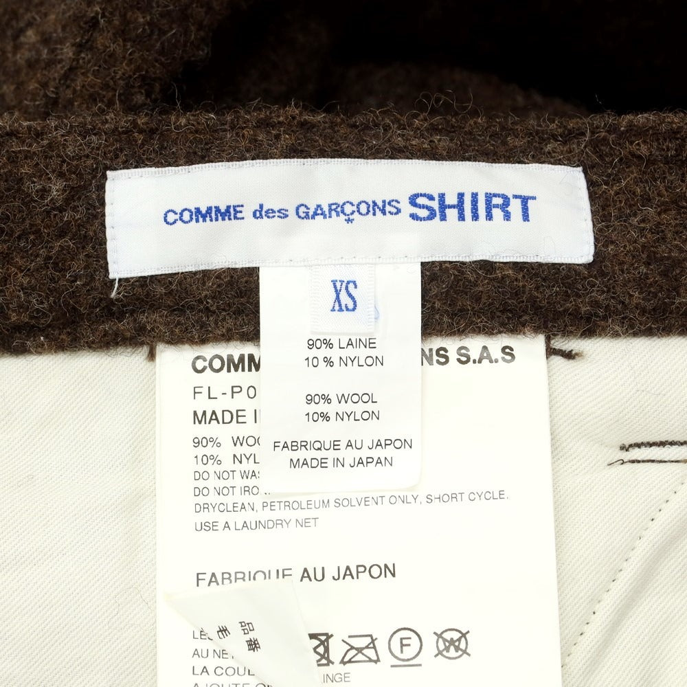 【中古】コムデギャルソンシャツ COMME des GARCONS SHIRT 2023年秋冬 ウールナイロン カジュアルスラックスパンツ ブラウン【 XS 】【 状態ランクB 】【 メンズ 】