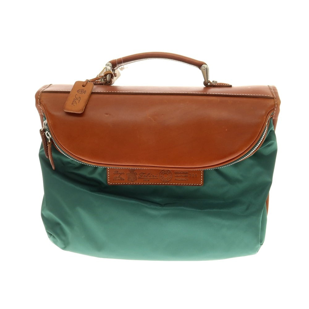 [Used] Felisi nylon leather ABICI collaboration briefcase green x brown [Condition rank B] [Men&